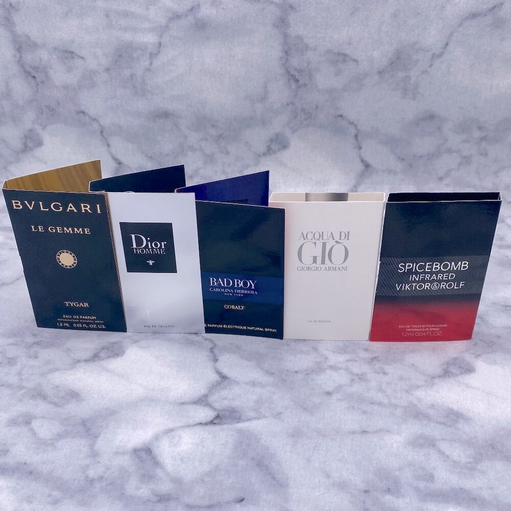 Lot of 5 Bvlgari,Dior,Carolina Herrera,Giorgio Armani,Viktor&Rolf,Sample-5pc-NEW - Picture 2 of 15